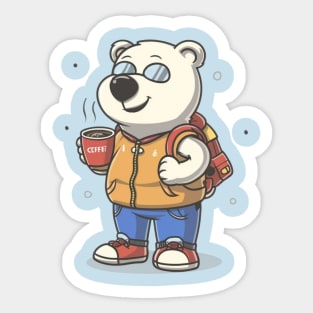 Polar bear coffee Sticker